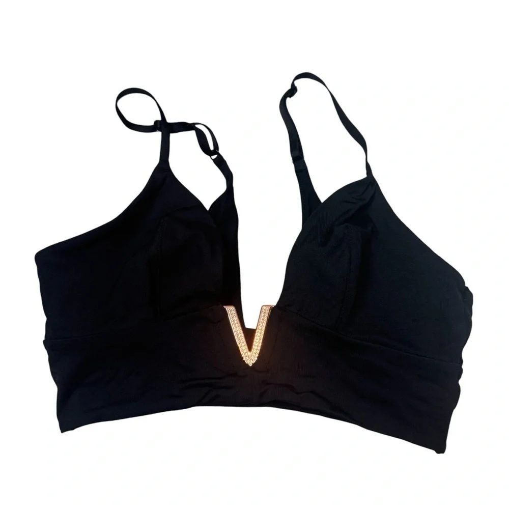 Victoria Secret Very Sexy metallic V plunge bralette bra